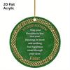 2D Flat "Irish Blessing" St. Patrick'S Day Acrylic Decoration Sign, Classic Clover Design, suitable for wall decoration, porch, room, villa, accents H