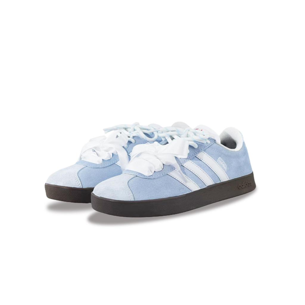 Adidas VL COURT 2.0 Slip Resistant Abrasion Resistant Low top Skateboard Shoes Unisex Light Blue HQ1802(Team129-)