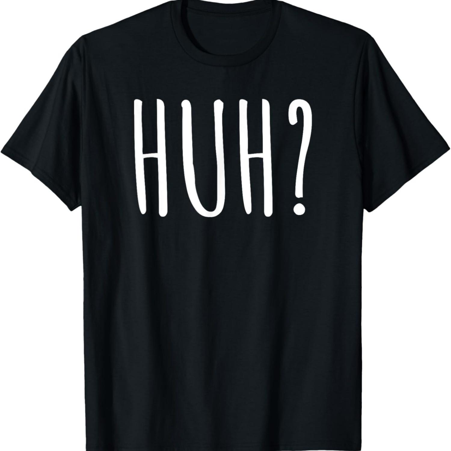 

HUH_ Funny Saying Sarcastic Novelty Tee That Says Cat Meme T-Shirt for Men Women Girls Kids S чёрный