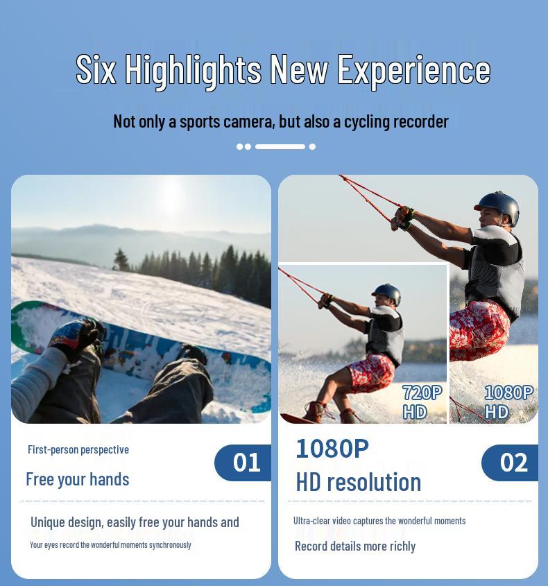 Thumb Action Camera for Cycling & Mountaineering - HD 1080p Ultra-Wide Angle 