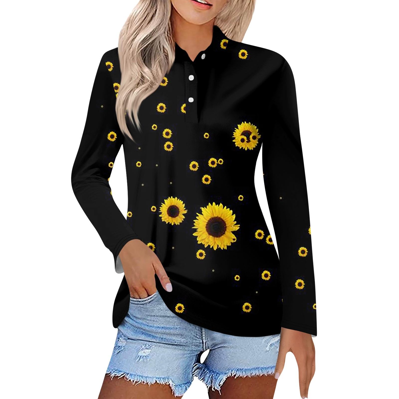 

Женская модная повседневная рубашка с короткими рукавами и принтом с лацканами, женские топы на пуговицах L чёрный