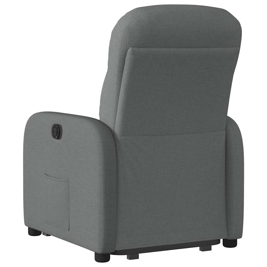 Vidaxl Lift and Tilt Recliner, Dark Grey, Fabric Upholstered