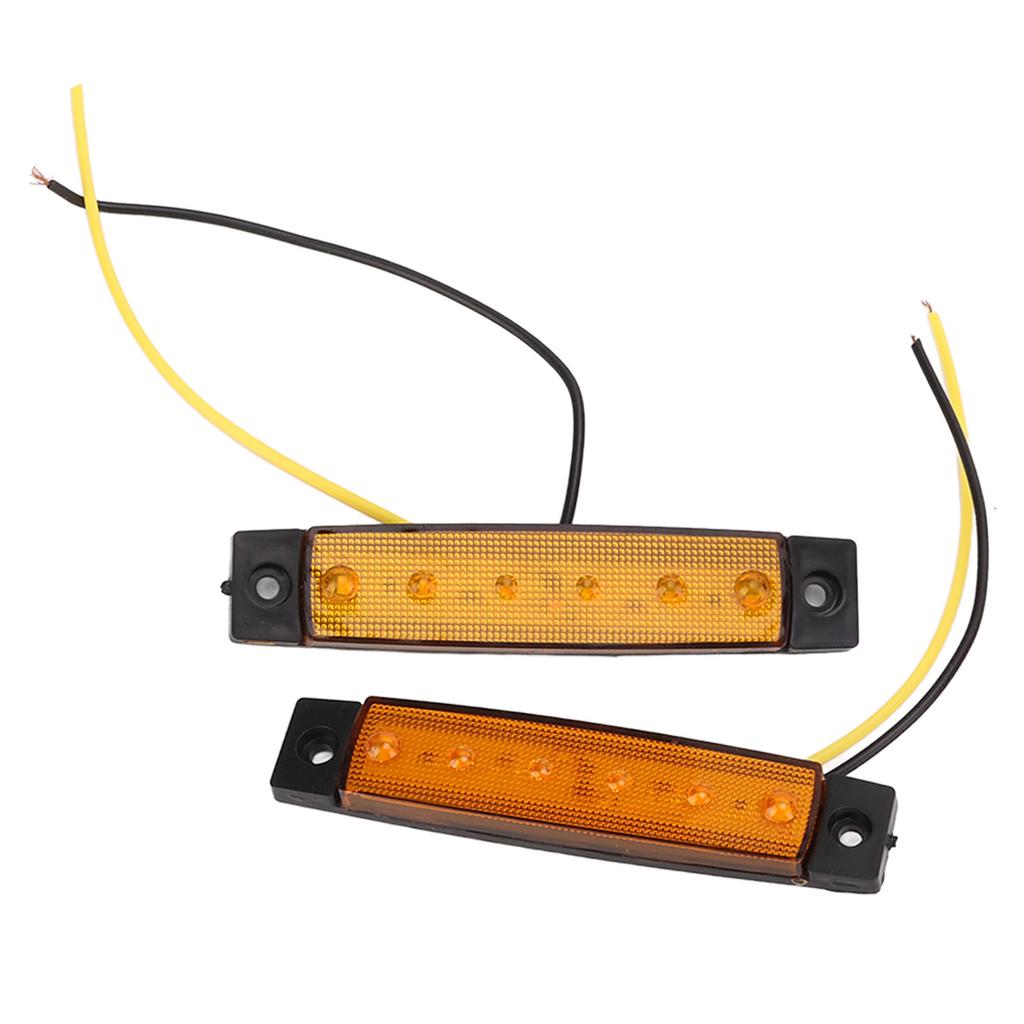 10PCS 6LEDs Side Marker Lights Amber Lighting DC12V IP68 Waterproof Multiple Purpose for Trucks