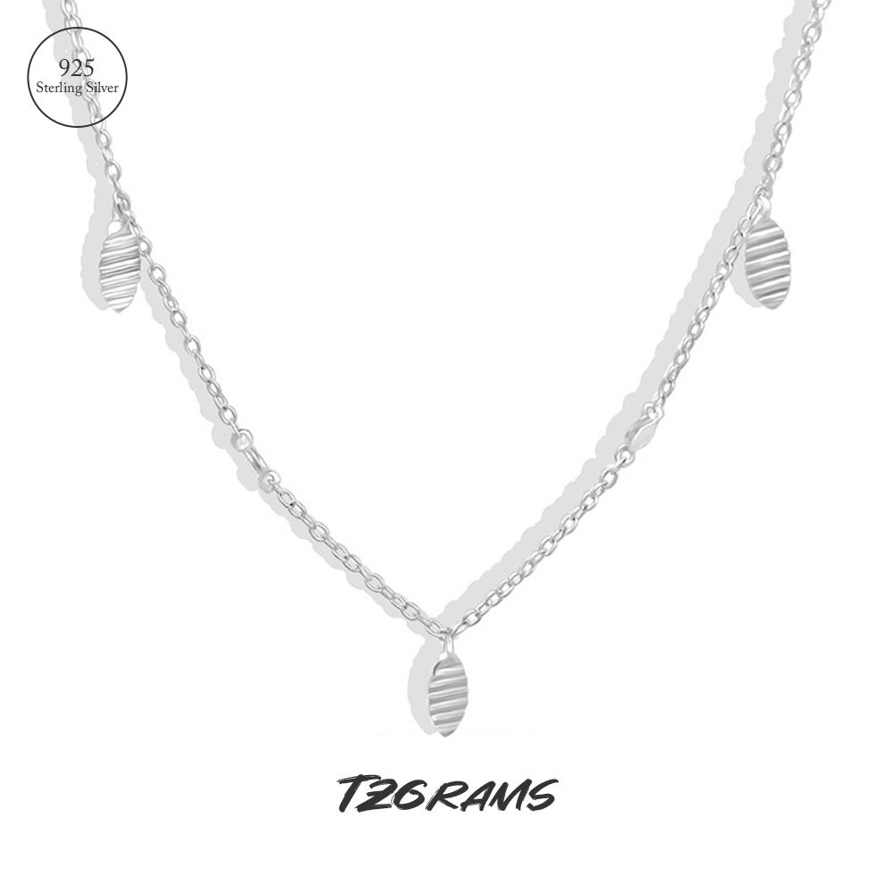 

Серебряная цепочка ключицы из листьев 925 пробы для женщин Минималистичное ожерелье Простые украшения Летние аксессуары Бесплатная доставка