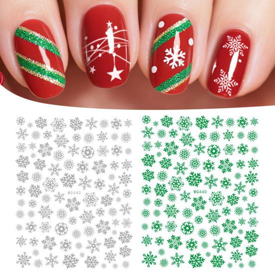 1/2Pcs Colorful Snowflake Nail Art Sticker Self-adhesive DIY Home Salon Winter Christmas Snowflake Women Fake Nail Decoration Decal