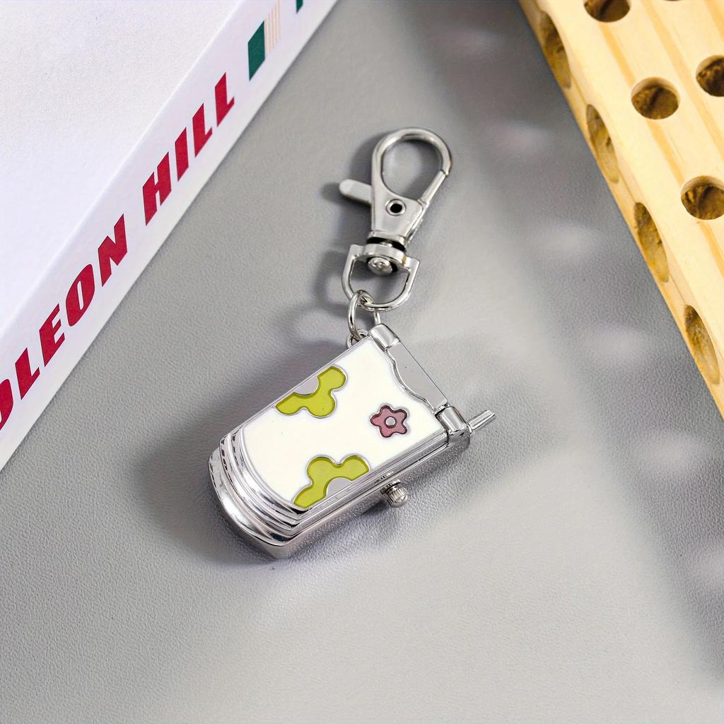 Flip Phone Keychain Watch Hanging Watch Fashion Trend Retro Cute Keychain Pendant Creative Gift