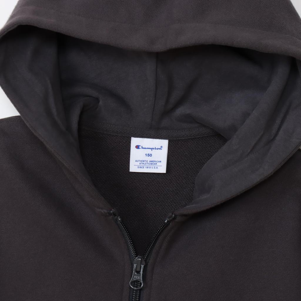 Champion Long Sleeve Cotton Fleece Zip Hooded Sweatshirt with Script Basic Design Kids' 100% Logo, (CK-A102-055-140)