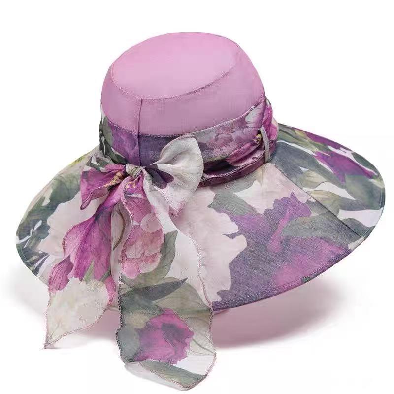 Women's Stylish UV Protection Wide-Brim Sun Hat for Summer Travel