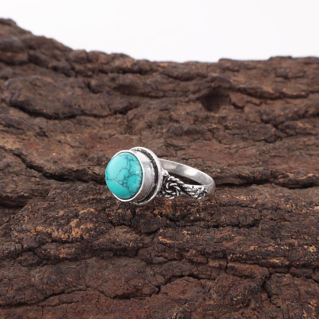 Magnasite Turquoise Gemstone Jewelry, 925 Solid Sterling Silver Ring, Handmade Silver Ring For Wedding Gift