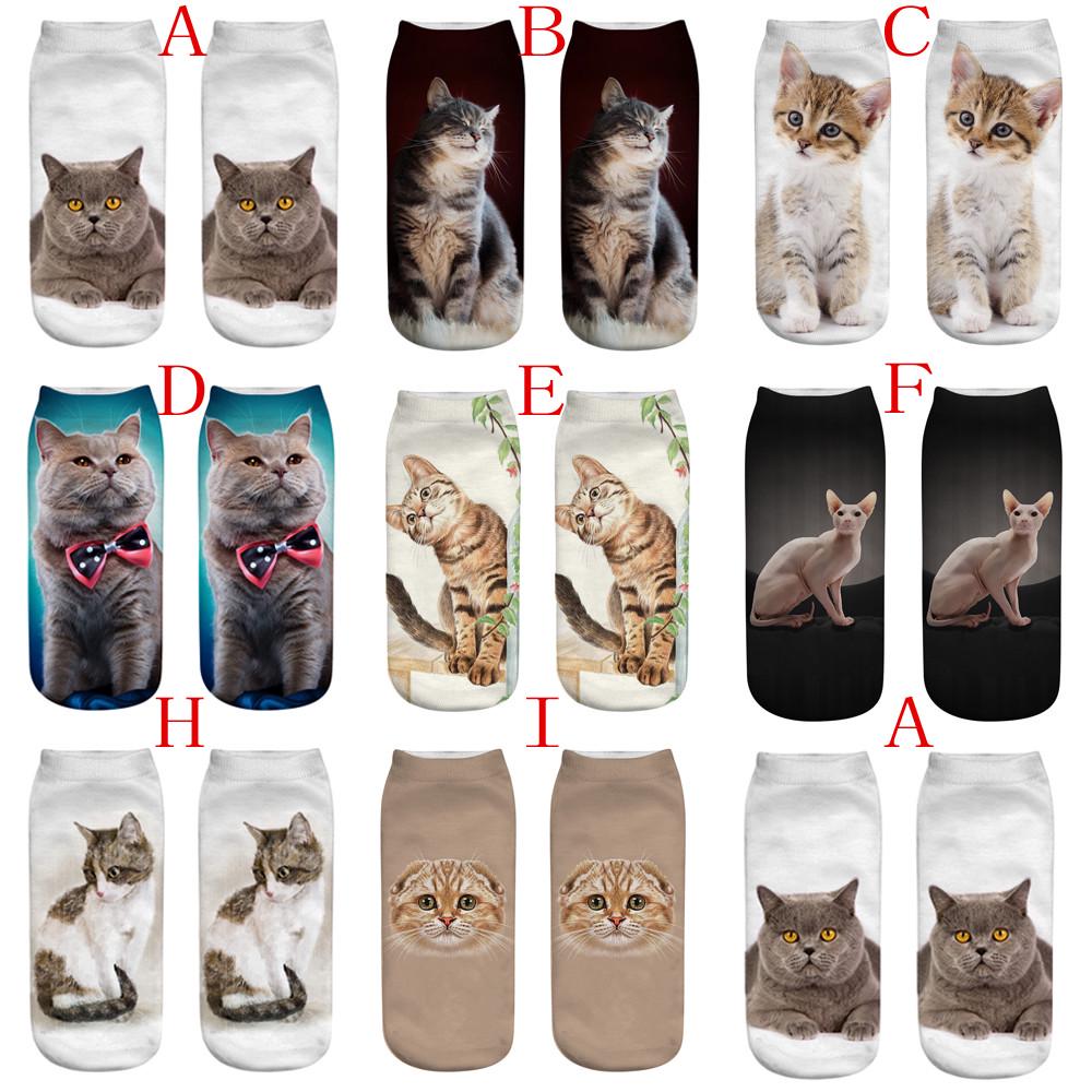 Roztomilé neformální bavlněné ponožky 3D tisk Střední ponožky Kreslené ponožky Sportovní ponožky