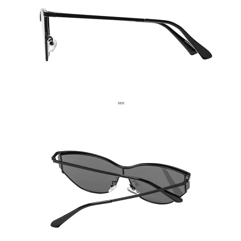 Lunettes de soleil pour femmes, lunettes de soleil de mode en métal monobloc pour hommes et femmes
