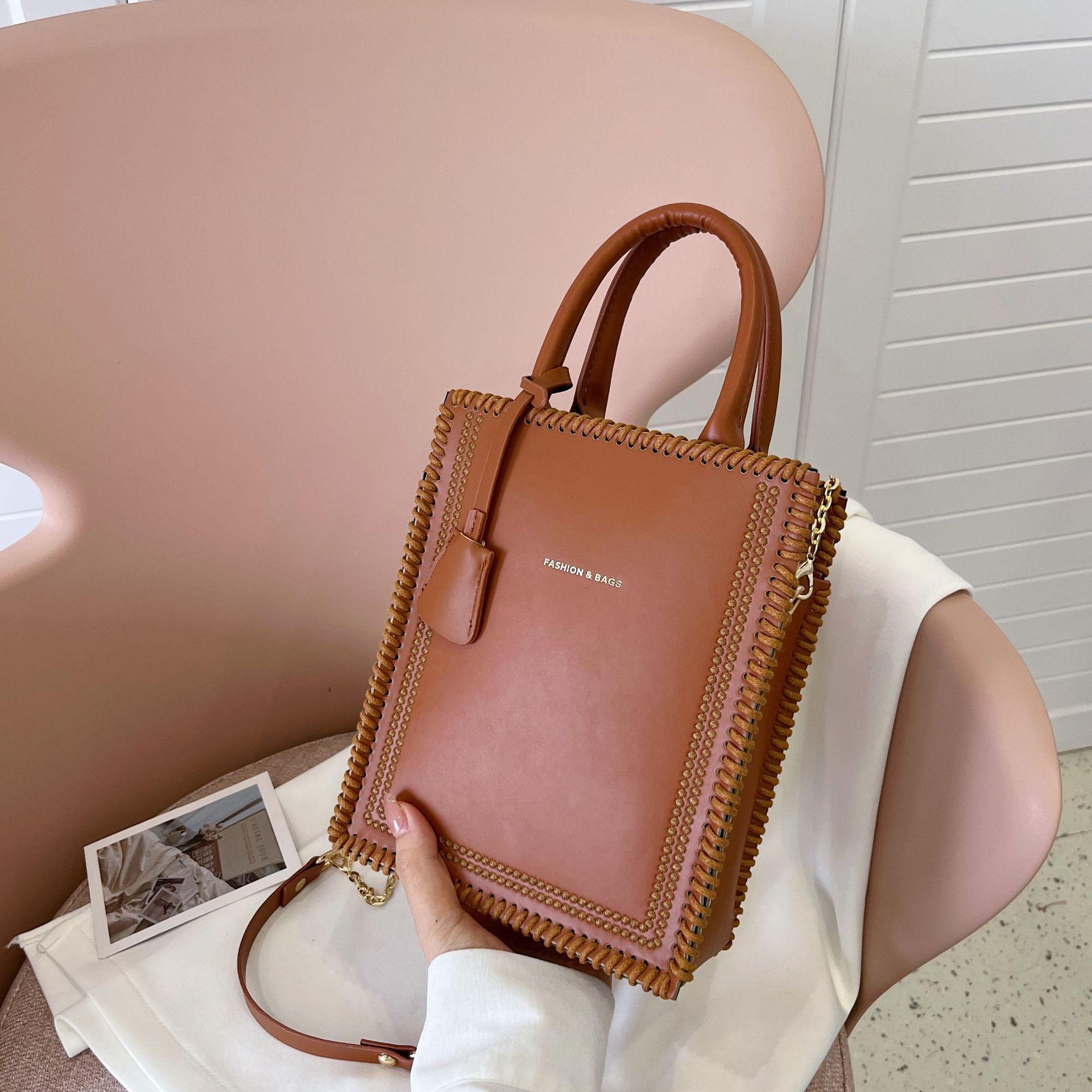 

DIY PU Leather Knitting Crochet Bags Making Material Kit for Handmade Handbag Purse Shoulder Bag Crossbody Sewing Accessories коричневий