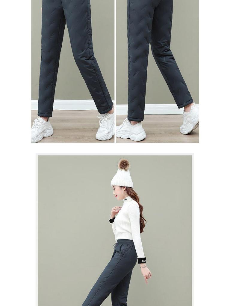 Autumn/Winter Women's Windproof Lambswool-Lined Cotton Pants - Warm, Velvet, Thickened Casual Sportswear