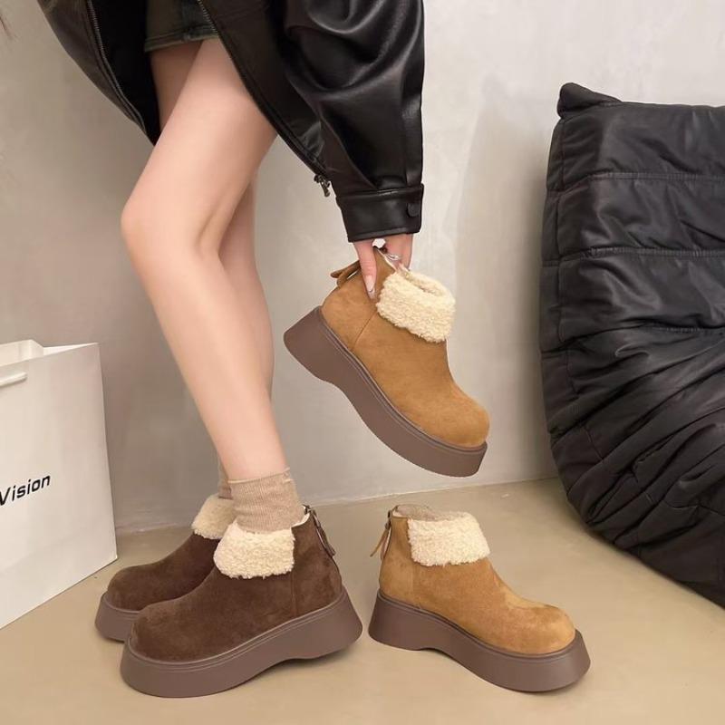 Thick-soled Heightening Snow Boots Women's New Winter Casual Versatile Velvet Thickened Non-slip Warm Cotton Shoes Women