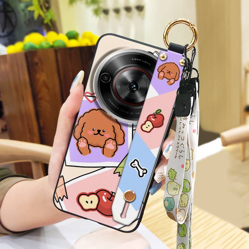 Tecknad Dammavvisande Mobilskal För ZTE Blade A75 5G/Nubia Focus 5G/Calf 5G Sött Skyddande Armband Tålig Silikonring