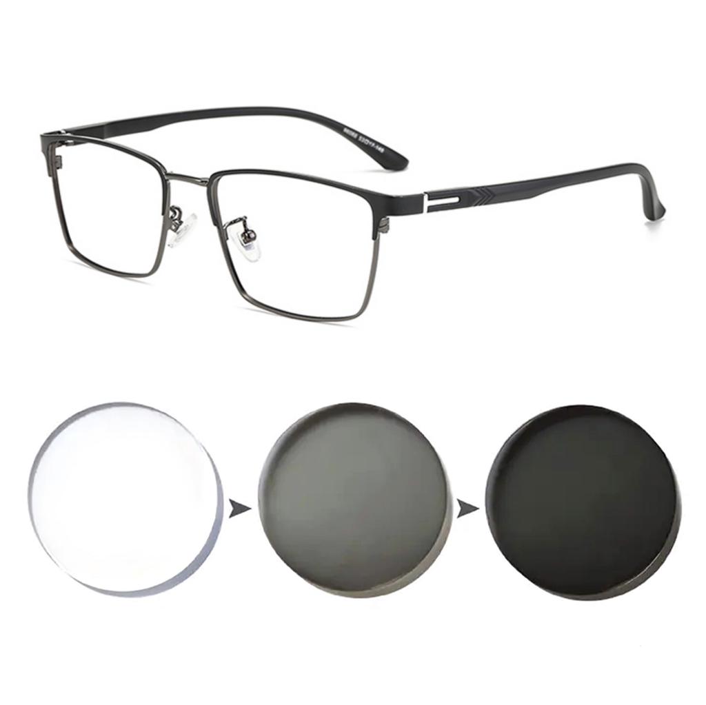 Photochromic Glasses for Men Women Myopia Eyewear Students Lightweight Adjustable 0 to -6 Diopter