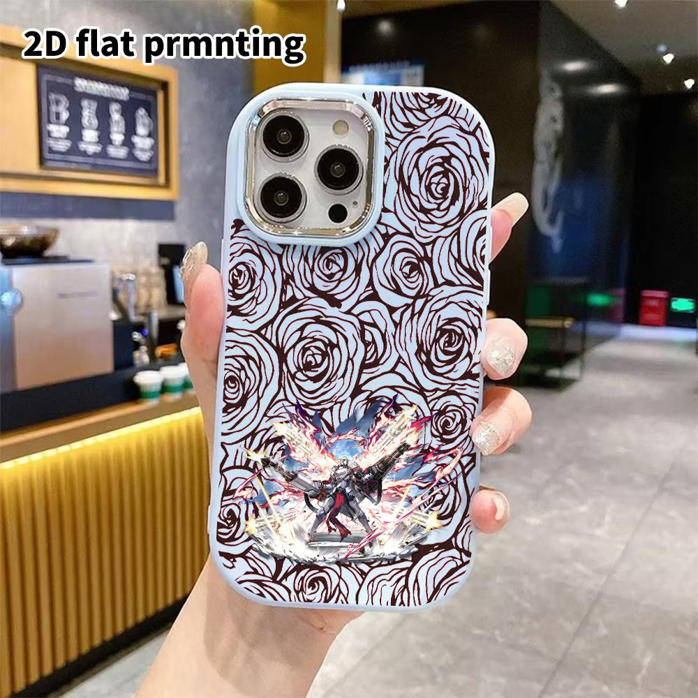 Phone case: 2D flat design suitable for iPhone 18 17 16 15 14 13 Pro protective case, couple style, twin gun flames, Christmas and Halloween gifts