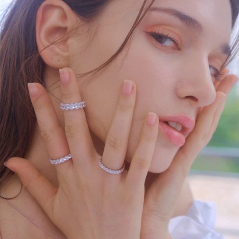 MACIER 2.5MM Prong Setting Tennis Ring (Silver)