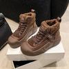 Fleece Heightening Snow Boots Women's 2025 Autumn and Winter New Versatile Internet Celebrity Warm Platform Martin Short Boots Cotton Shoes