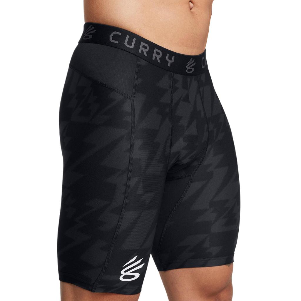 Under Armour Curry HeatGear Bequeme Weiche Hautfreundliche Enganliegende Einfarbige Sportshorts Herrenshorts Dunkelgrau Schwarz 1379829-002