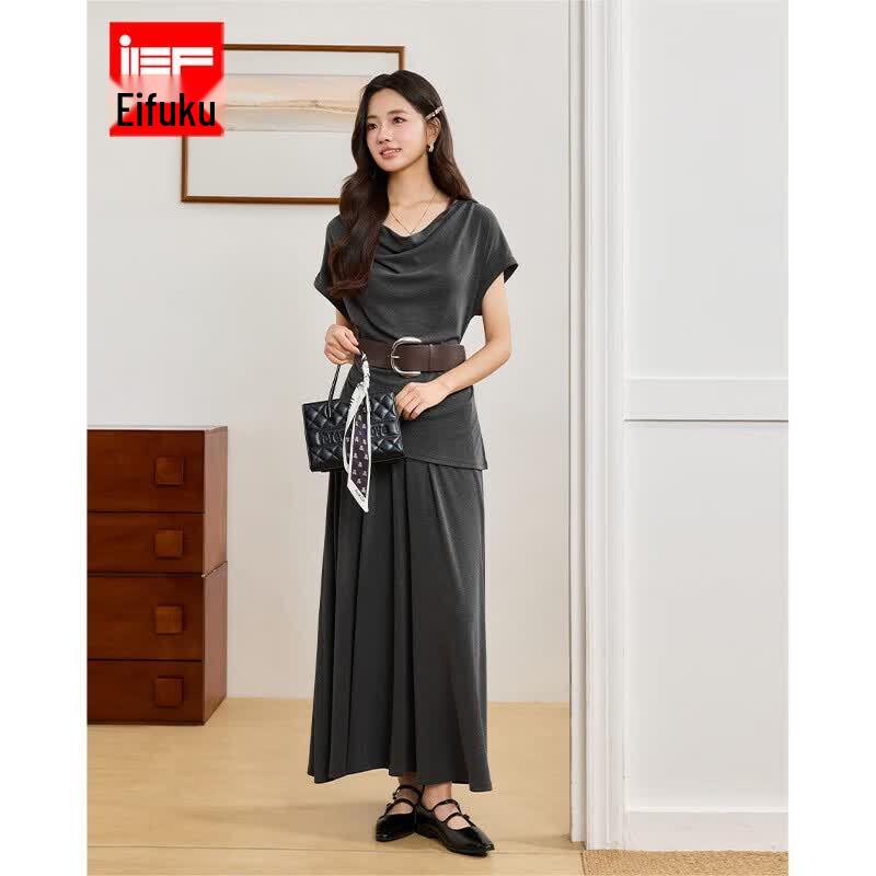 IEF Aiyifu Women s Petite French Style Two-Piece Skirt Set S