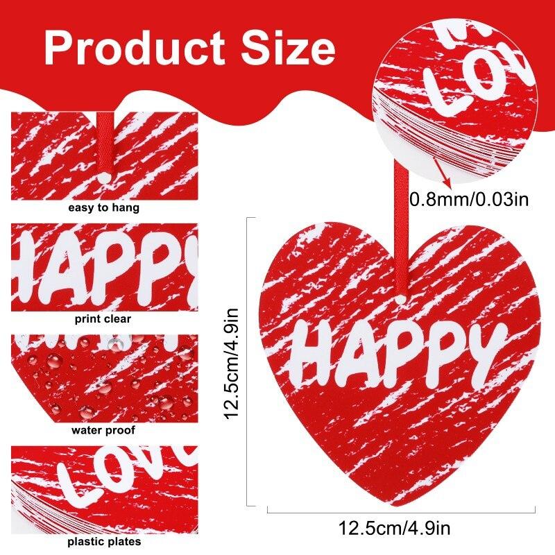 30Pcs Valentine's Day Heart Hanging Ornaments Lawn Yard Porch Heart Decor for Wedding Party Home Office Decor