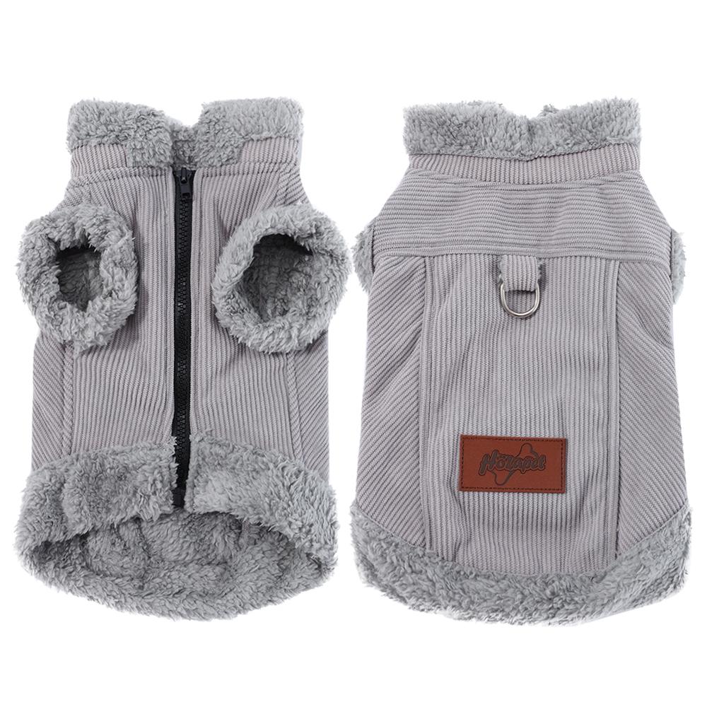 Winter Dog Clothes For Small Dogs Warm Thick Pet Jacket Coat With D-ring Chihuahua French Bulldog Sleeveless Fleece Vest Sweater