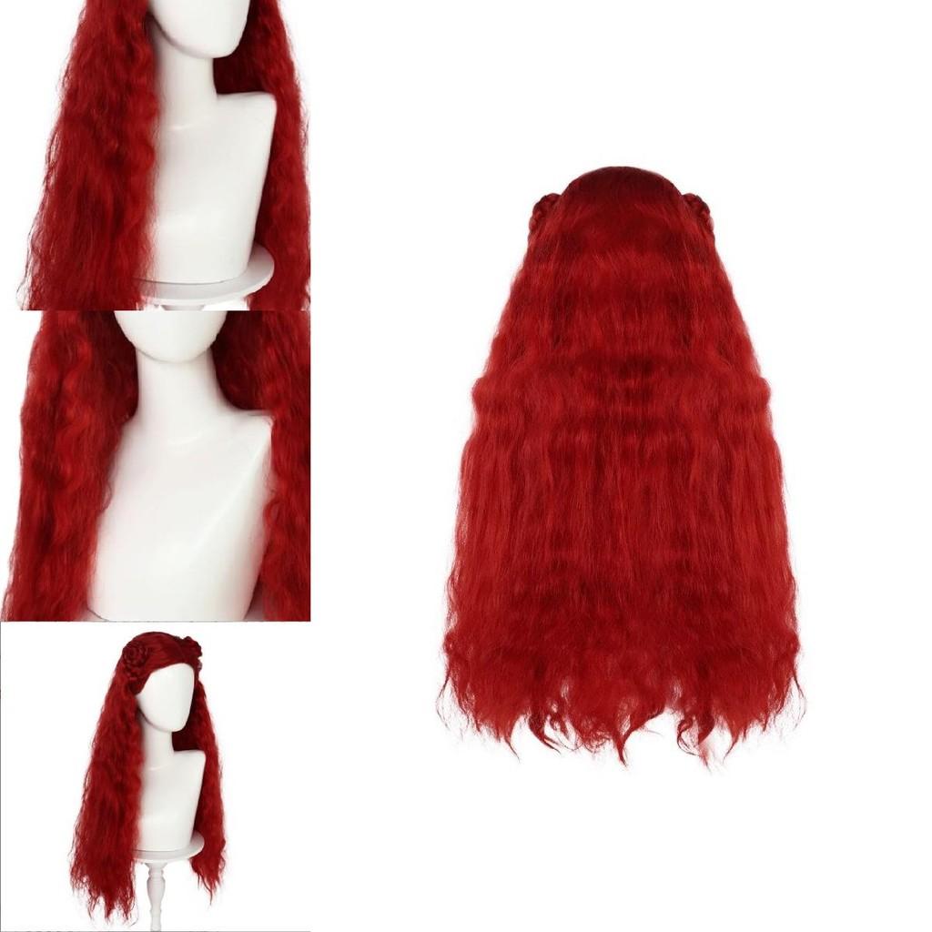 The Rise Descendants Of Red Women Wavy Wig Cosplay Headdress Show Decoration