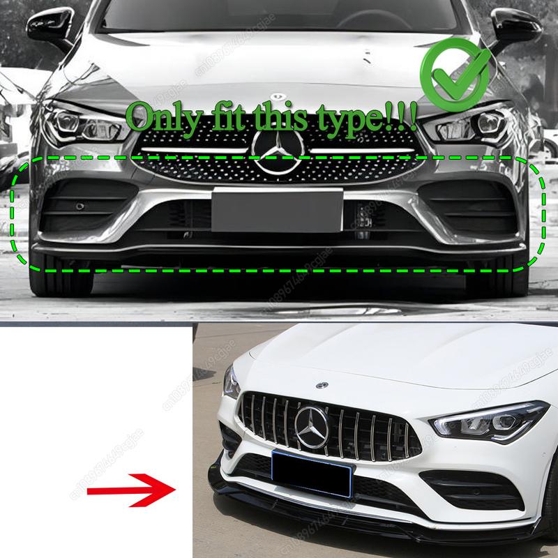 Car Front Bumper Lip Diffuser Spoiler Guard For Mercedes Benz CLA Class C118 X118 W118 CLA180 200 220 250 CLA35 45 AMG 2019-2023