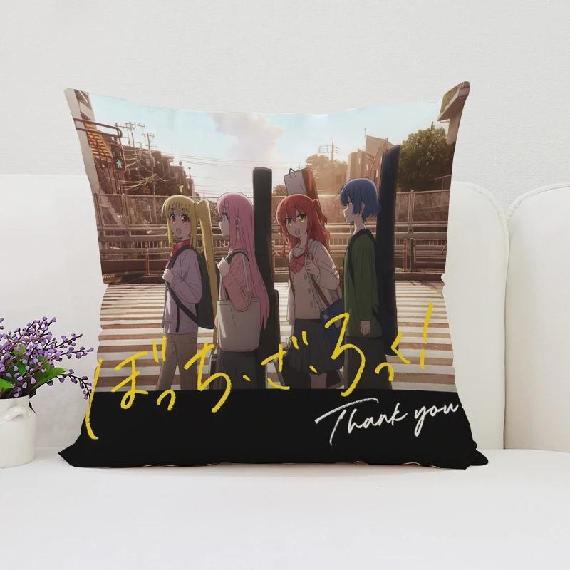 40x40cm B-Bocchi the Rock  Reversible Printed Pillow Covers Sofa Cushion Covers Chair Lumbar Cushion Bed Sleeping Pillow