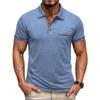 Men's Contrast Trim Short Sleeve Polo Shirt with Chest Pocket