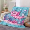 1pc Cute Axolot Printing Lightweight Flannel Blanket, Comfortable and Warm Blanket, for Camping Sofa Bed and Couch Office, Suitable for Gift