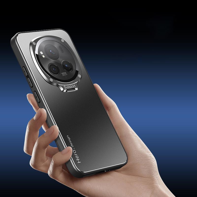 For Honor Magic6 Pro 5G Case with Lens Kickstand Shockproof PC+TPU Phone Cover