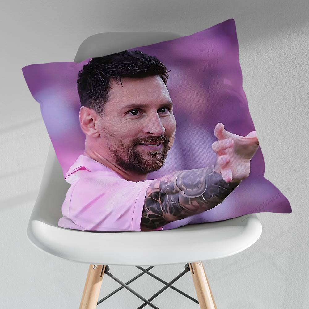 Funda de Almohada Decorativa Cool de Fútbol MMessis Funda de Cojín para Sofá de Sala de Estar Para Decoración del Hogar Dormitorio Protector