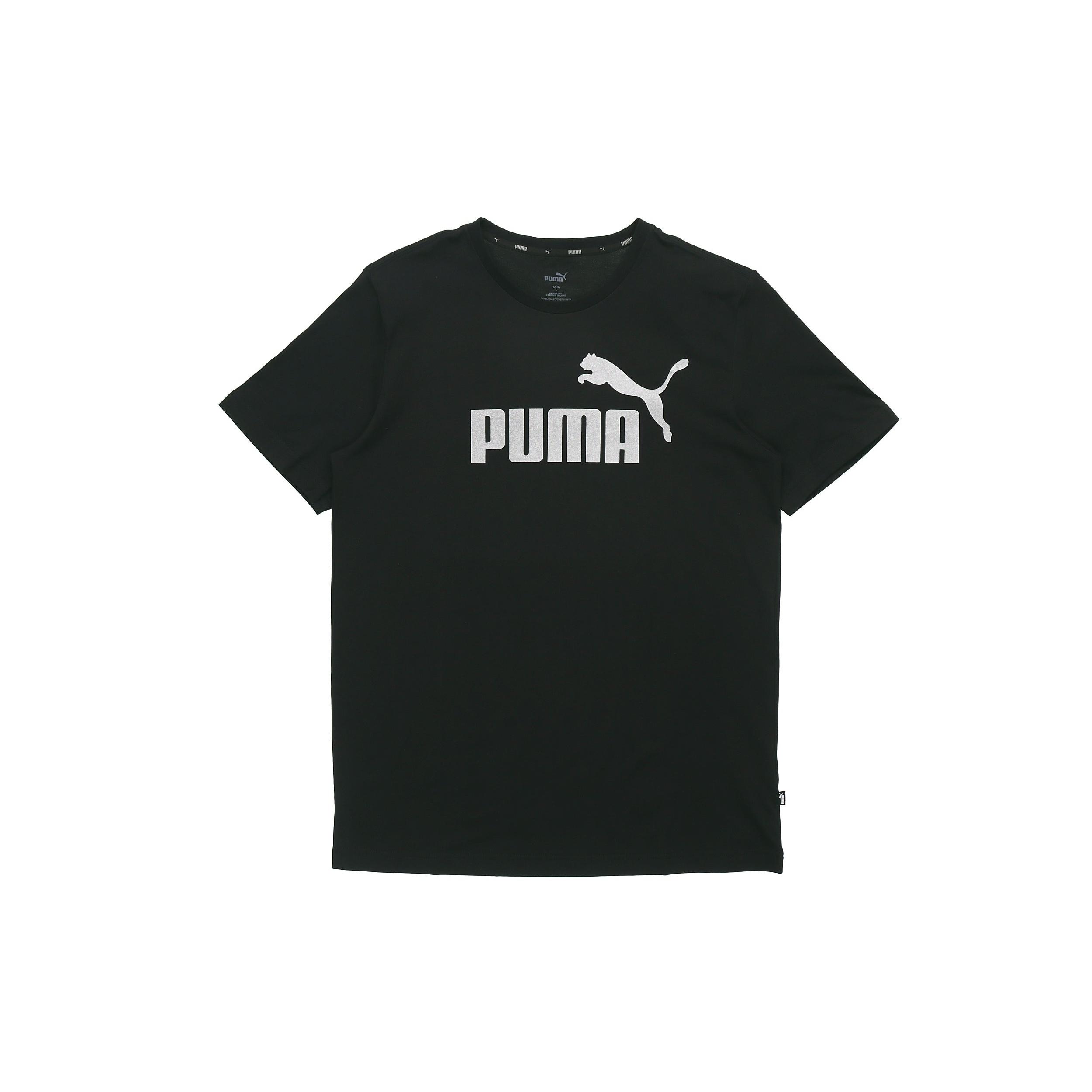 PUMA Logo Printed Short Sleeve TEE Black Men s 583843-01 L