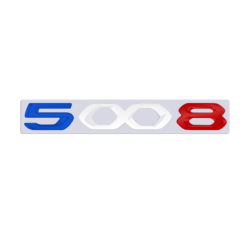 SQOB1 For Peugeot 5008 GT Car 3D Metal Letters Logo Badge Decals Sticker Car Auto Rear Trunk Alphabet Emblem Styling Stickers