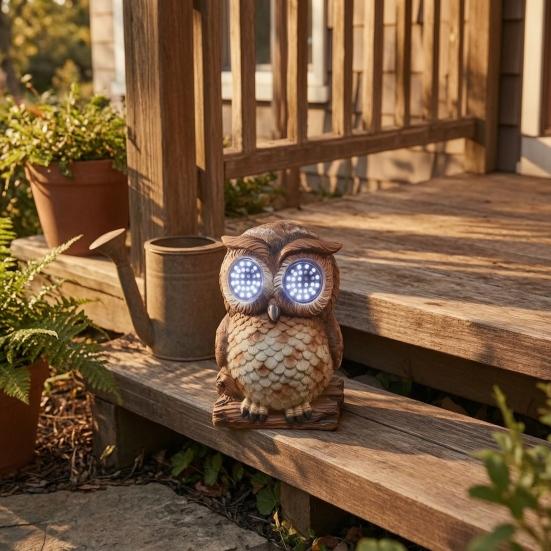 Animated Eyes Solar Lamp, Motion Sensor Solar Light with Moving Eyes for Garden, Garden Animals Figurine, Outdoor Waterproof Yard Decor