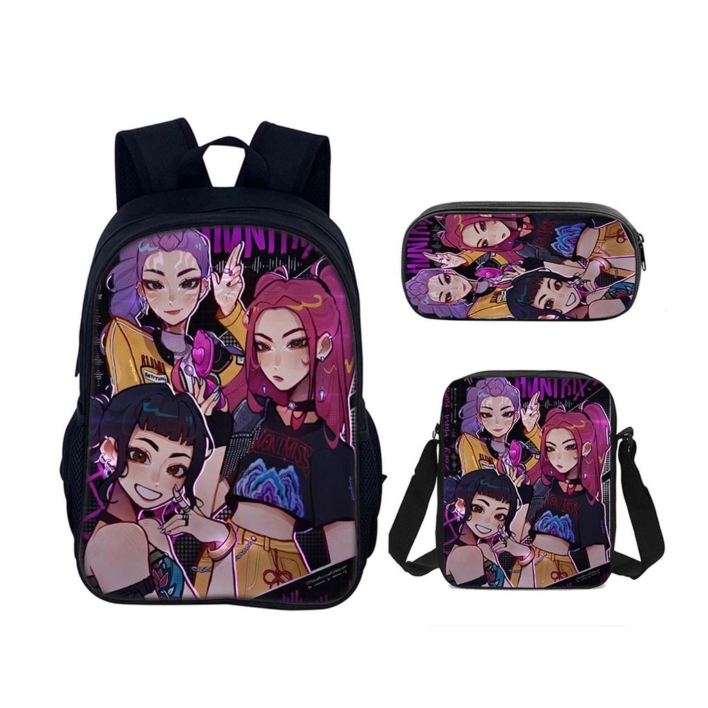 Ryggsekk Tegneserie Djevel Anime Lett Reise Fritidsryggsekk Laptopveske Skoleveske Tredelt Sett