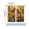 2 Pcs   Filtering Curtains (excluding Rods   Non-movable   Without Batteries) Sunflower & Red-Billed Bird for Use In Bedrooms and