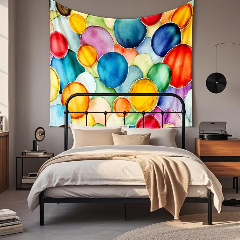 Boho Chic Wall Tapestry With Moon Phase Floral Starry Sky Design Bedroom Yoga Studio Decor