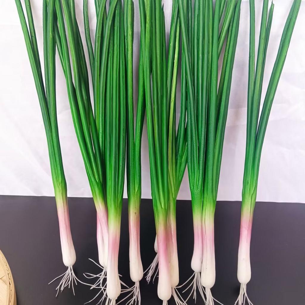 Set Of 3 Artificial Green Scallions Artificial Green Onion Vegetables for Kitchen Home Party Decoration Shop Display