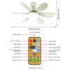Ceiling Fans With Remote Control And Light 6 Leaves Powered Mute Ceiling Canopy Fan For Sitting Room Bedroom E27 Converter Base
