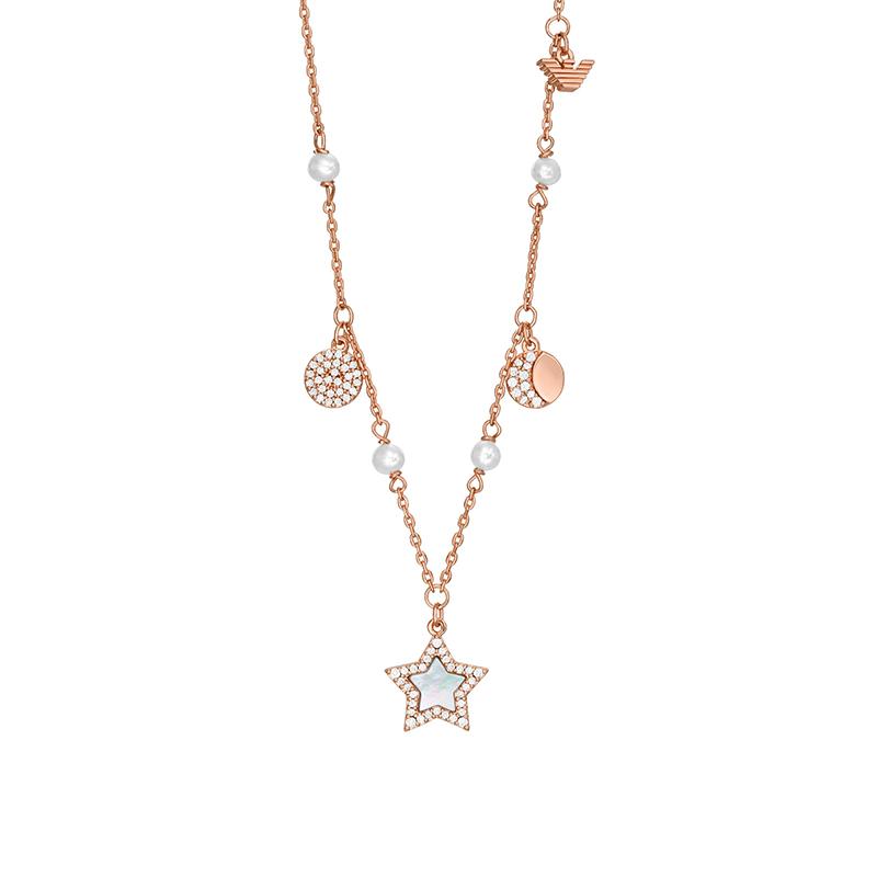 

Emporio Armani Love Star And Moon Series Elegant Necklace Women necklace Rose-Gold EGS3106221 White Custom Box