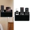 PPIOOY Wall-Mounted Remote Control Holder, Adhesive Tape Type, No Drilling Required, ABS Plastic, Multifunctional Storage Box, Small Item Organizer,