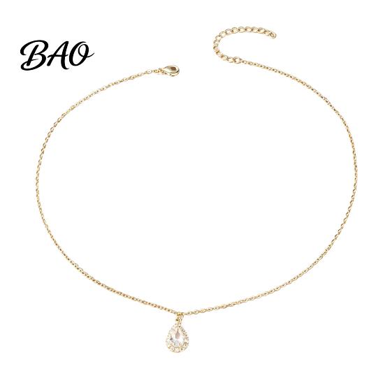 Elegant Alloy Chain for Women Water Drop Necklace Women, Cubic Zirconia Rhinestone Pendant, Sparkling Statement Jewelry Cocktail Party Birthday Gifts