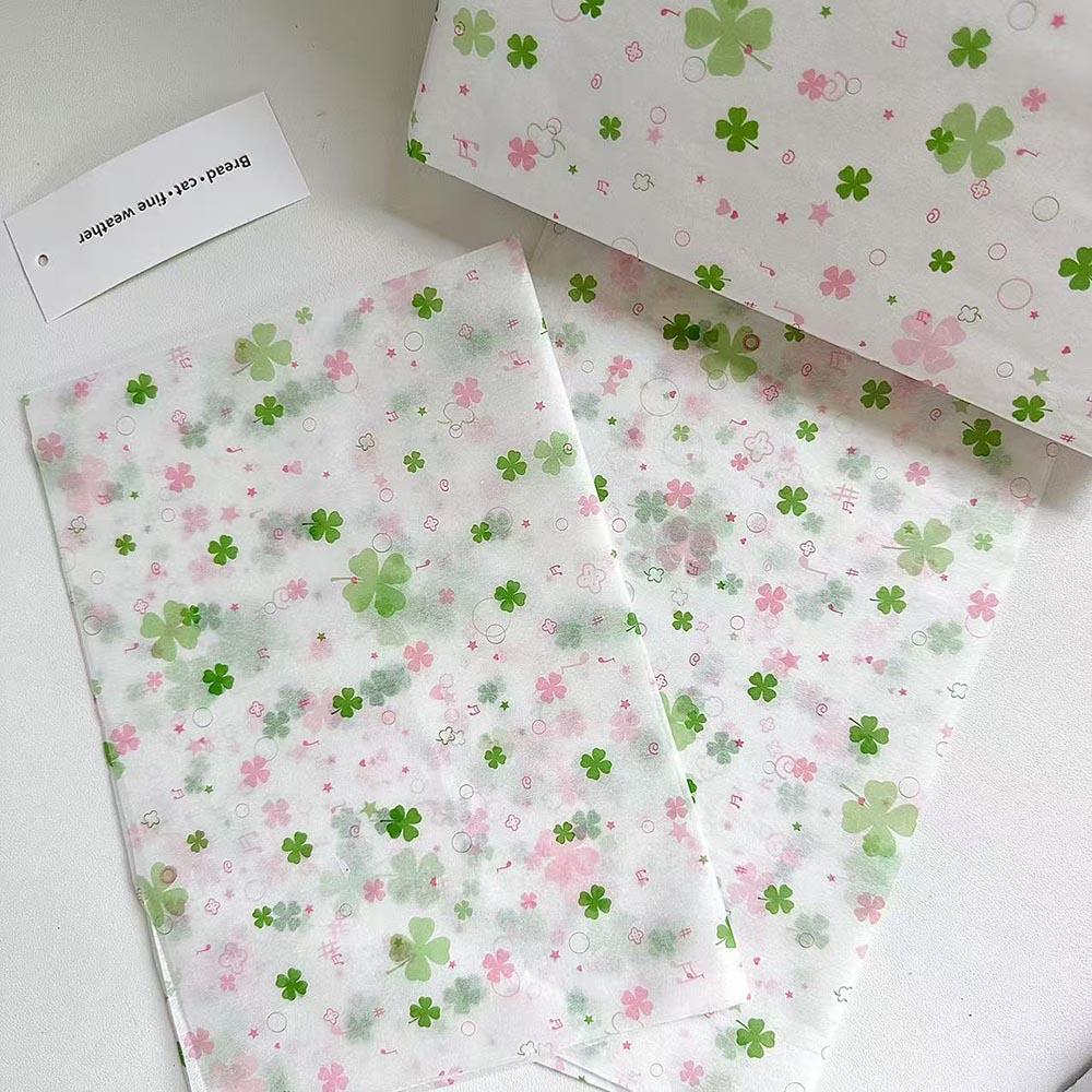 Four-Leaf Clover Tissue Paper Patterned Ice Cream Tissue Paper Tissue Paper Pack Colorful For Party Decoration Holiday Gift