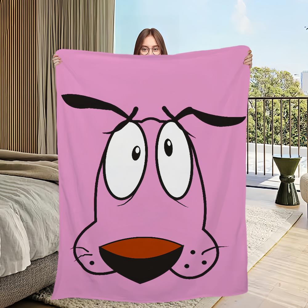 Face Funny Dog The Home Flannel Warm Comfort Soft Plush Blanket For C-Courages Sofa Living Room C-Cowardlys Bedroom Travel Gift