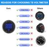 2pcs DC 4-100V Car Voltage Gauge LED Digital Display 12V 24V Waterproof Voltmeter Round Panel Voltage Meter Volt Detector Tester