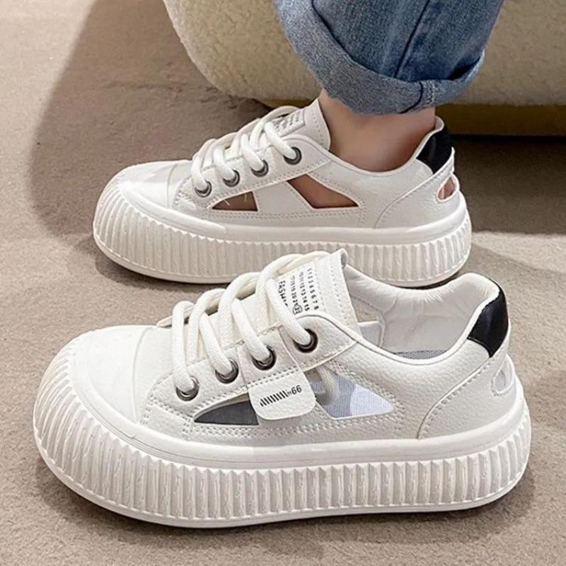 Woman Footwear Summer Hollow High On Platform Round Toe Shoes for Women New Arrival 2025 39 Offer Stylish Vulcanized Shoe Sale