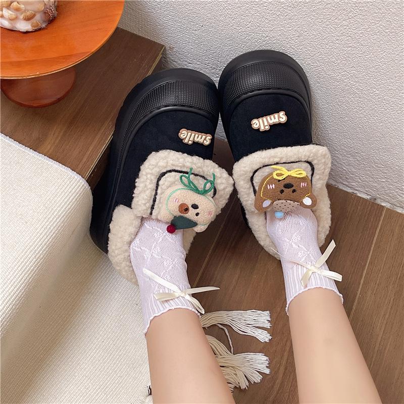Women's Large Size Soft Sole Heightening Winter Warm Fur Snow Boots Padded Lined Ankle Boots Anti-slip Hiking Casual Sports Cotton Boots
